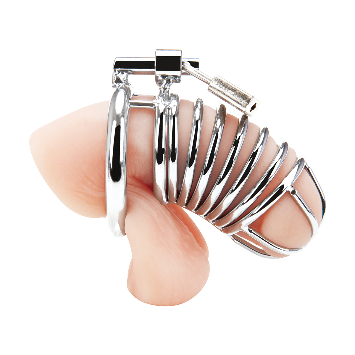 BlueLine Металлическая клетка с замком для сексуальных пыток члена Deluxe Chastity Cage