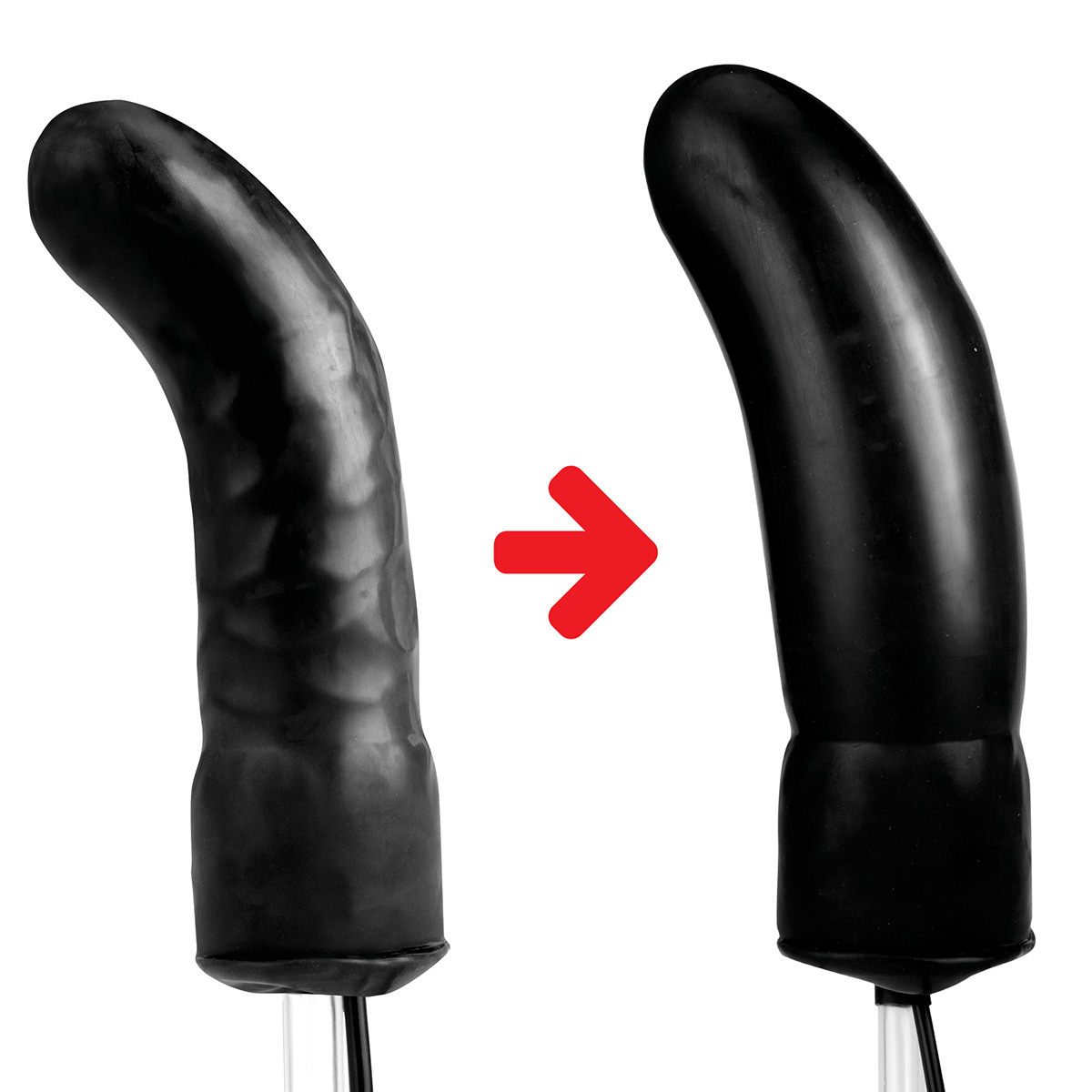Lux Fetish Надувной изогнутый фалос с вибрацией