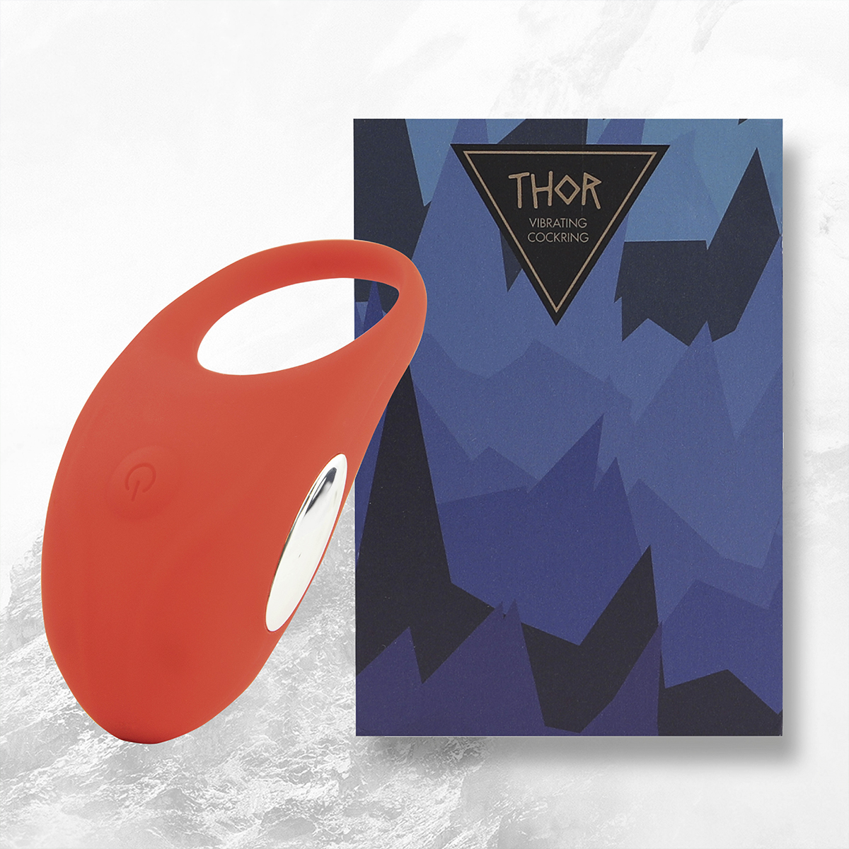 FeelzToys Кольцо эрекционное с вибрацией Thor Cockring Red красное
