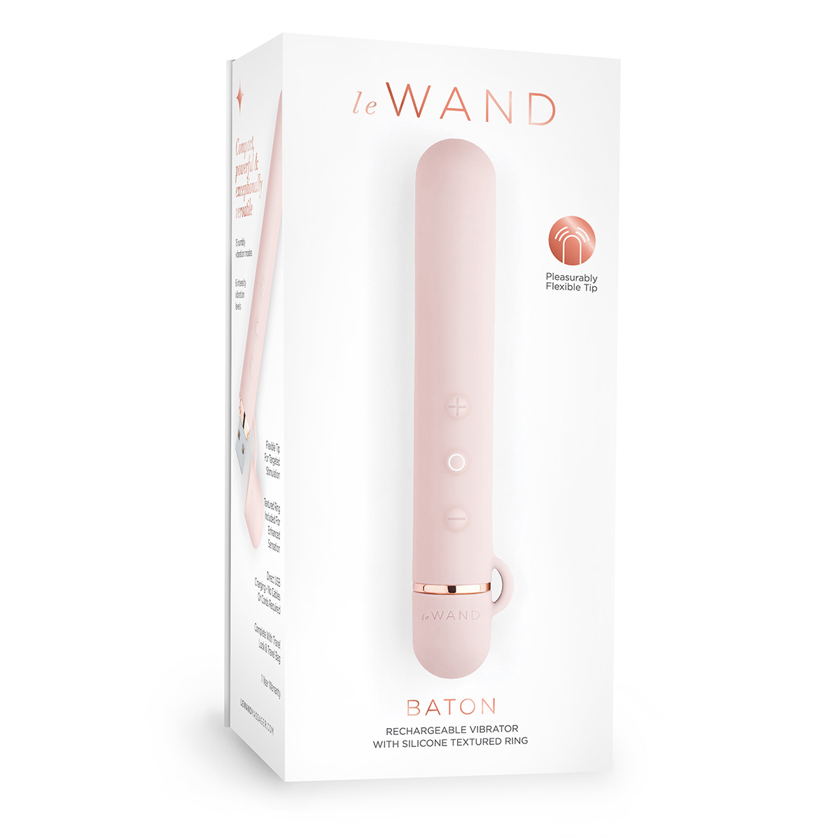 le WAND Силиконовый мини-вибратор класса люкс le WAND Baton розовое золото