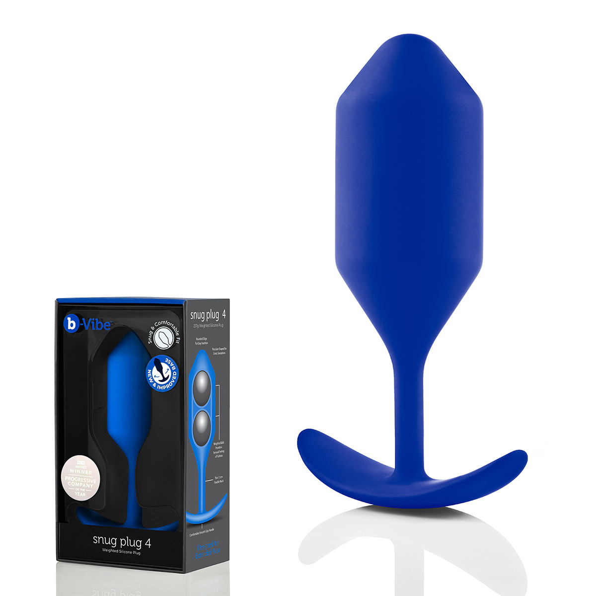 b-Vibe Профессиональная пробка для ношения B-vibe Snug Plug 4 синяя