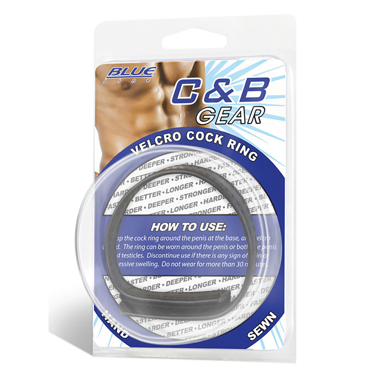 BlueLine Кольцо на пенис из искусственной кожи на липучке VELCRO COCK RING