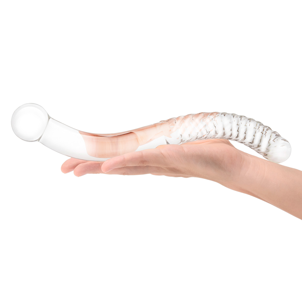 Glas Изящный фаллоимитатор с рельефом 11 in Glass Pelvic Wand Double Ended