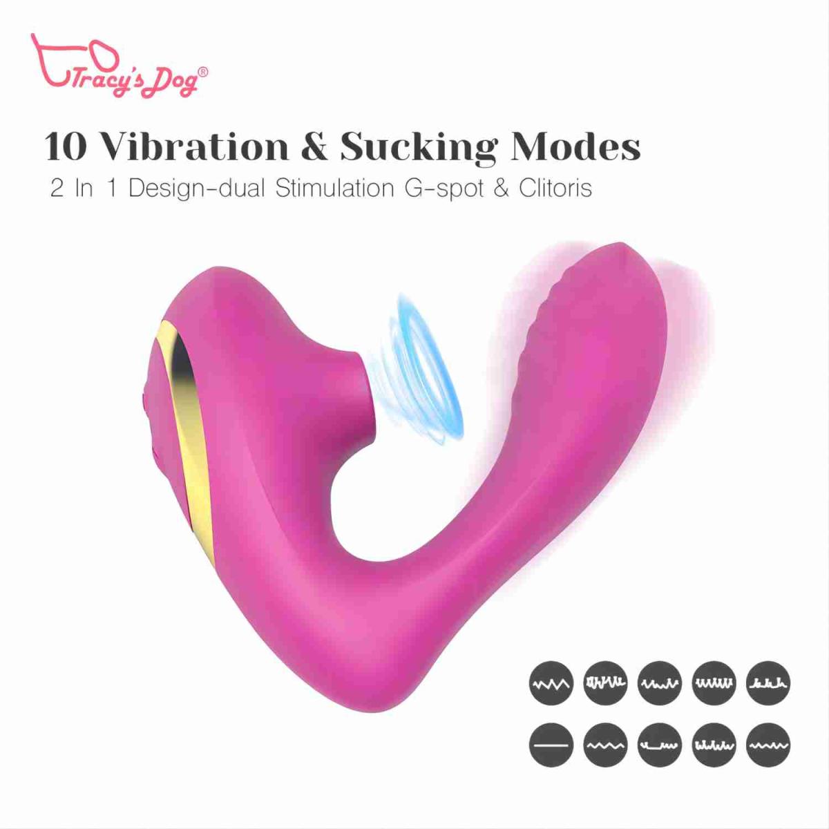 Tracy's Dog Вибромассажер для клитора и точки G Clitoral Sucking Vibrator OG розовый