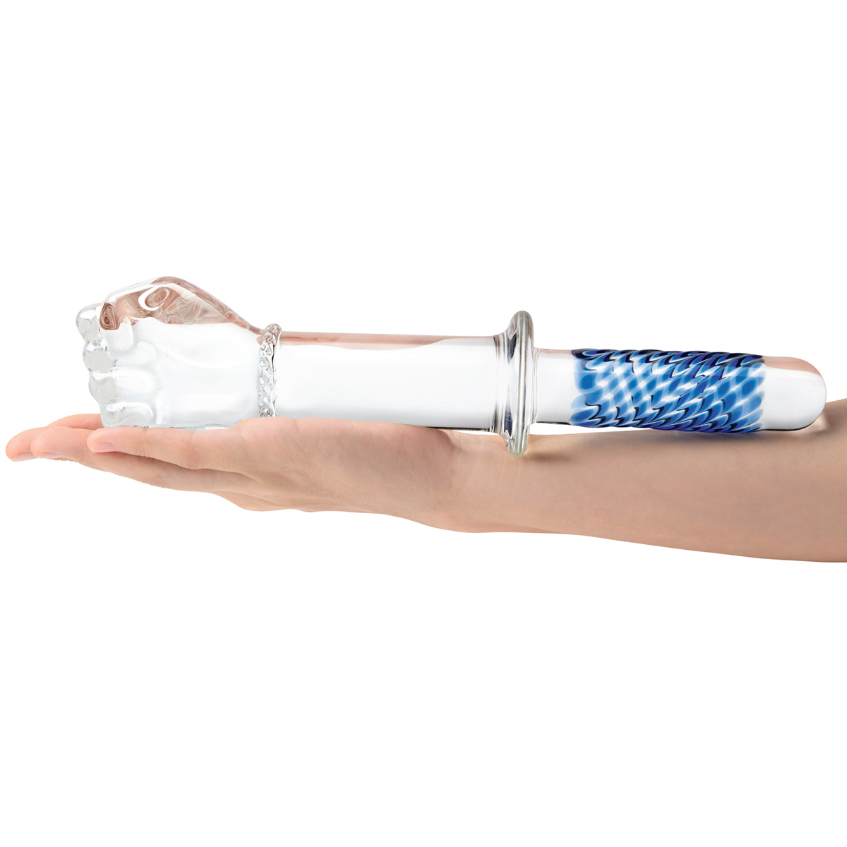 Glas Фаллоимитатор-кулак из стекла 11 in с рукоятью Glass Fist Double Ended With Handle Grip