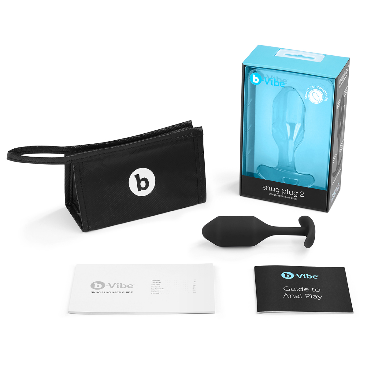 b-Vibe Профессиональная пробка для ношения B-vibe Snug Plug 2 черная