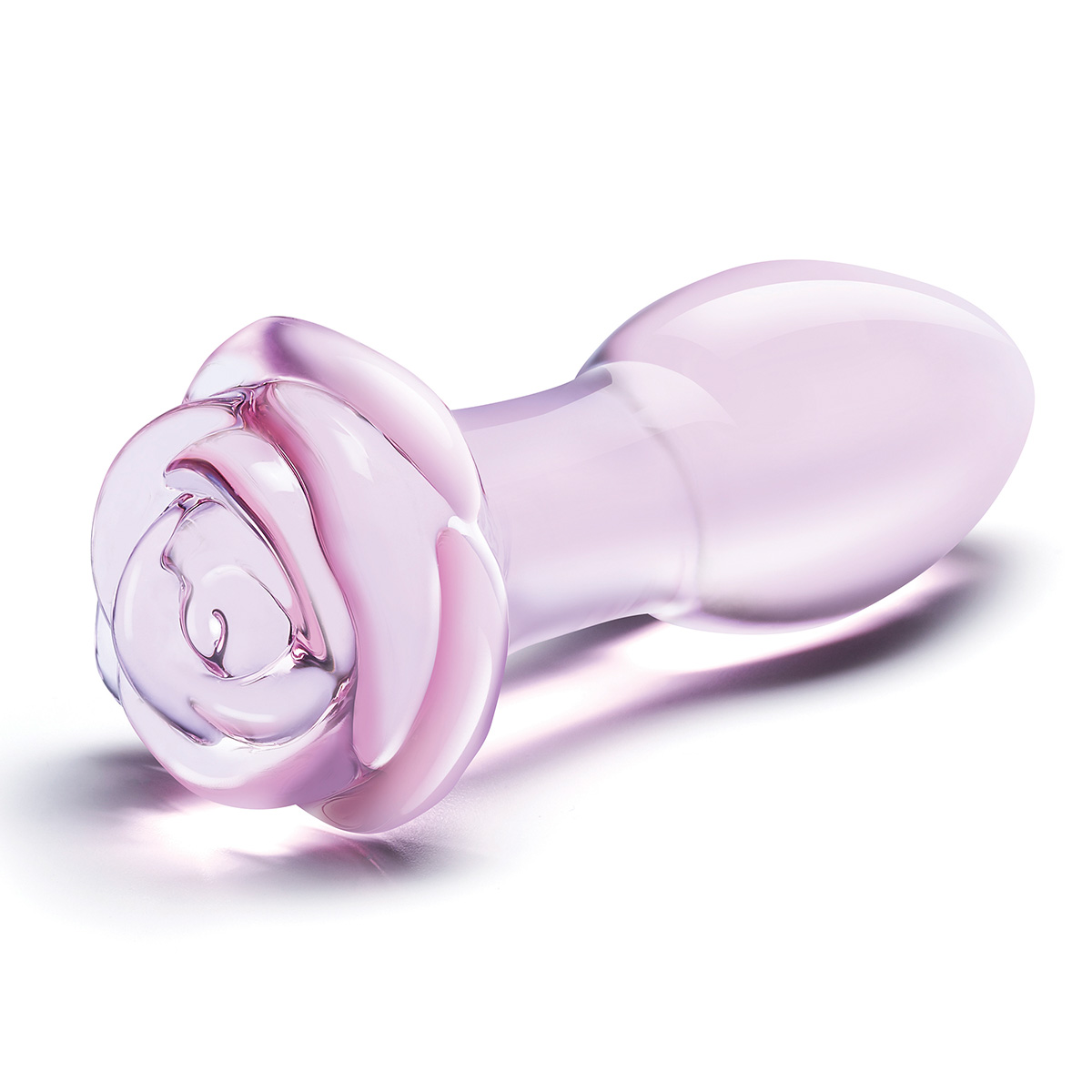 Glas Нежно-розовый анальный плаг из стекла Rosebud