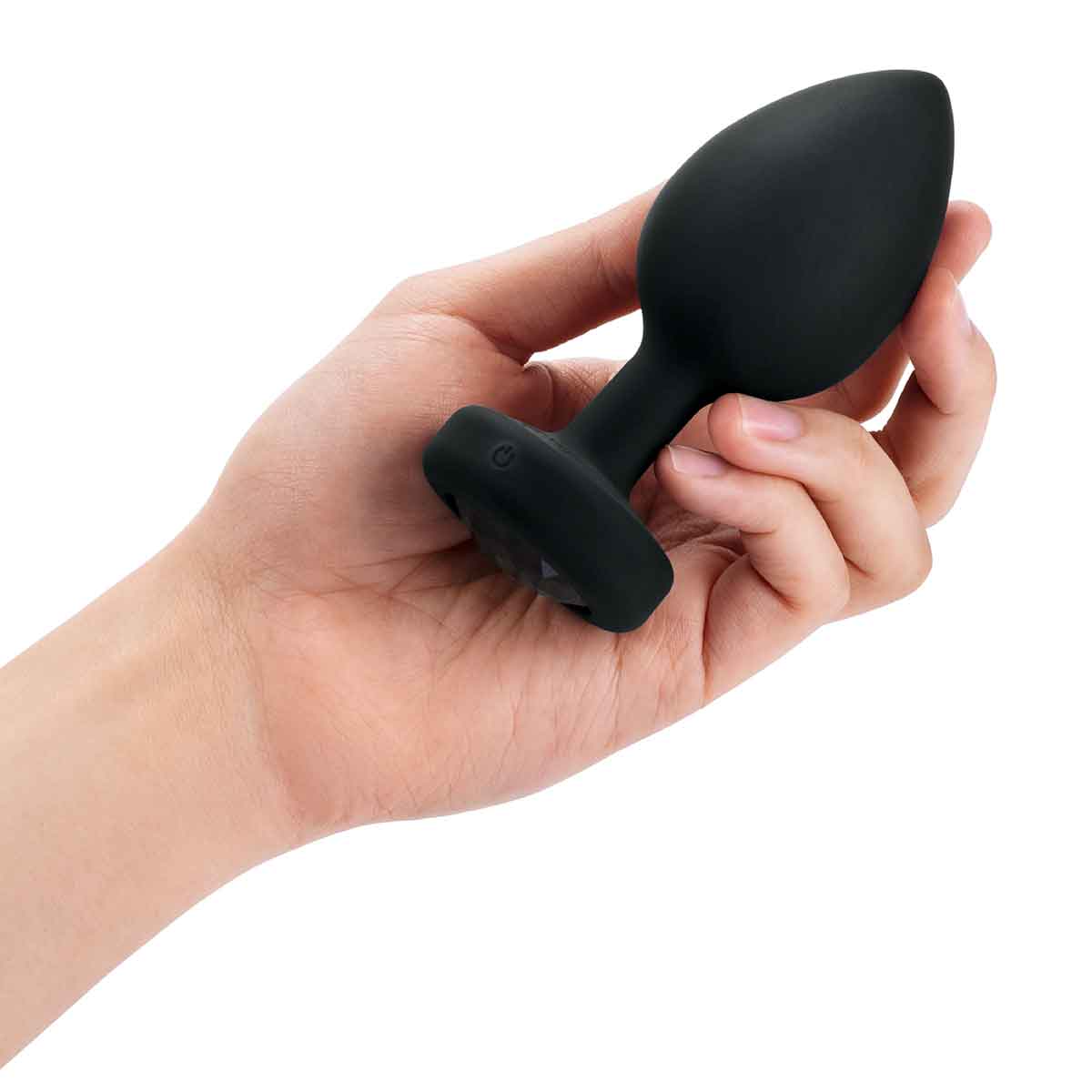 b-Vibe Вибрирующая втулка Vibrating Jewel Plug XXL черного цвета