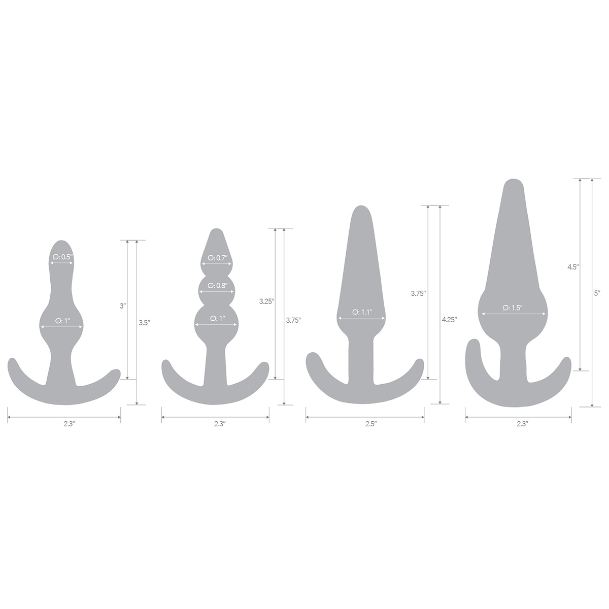 BlueLine Тренировочный набор из 4 анальных плагов Anal Training Set