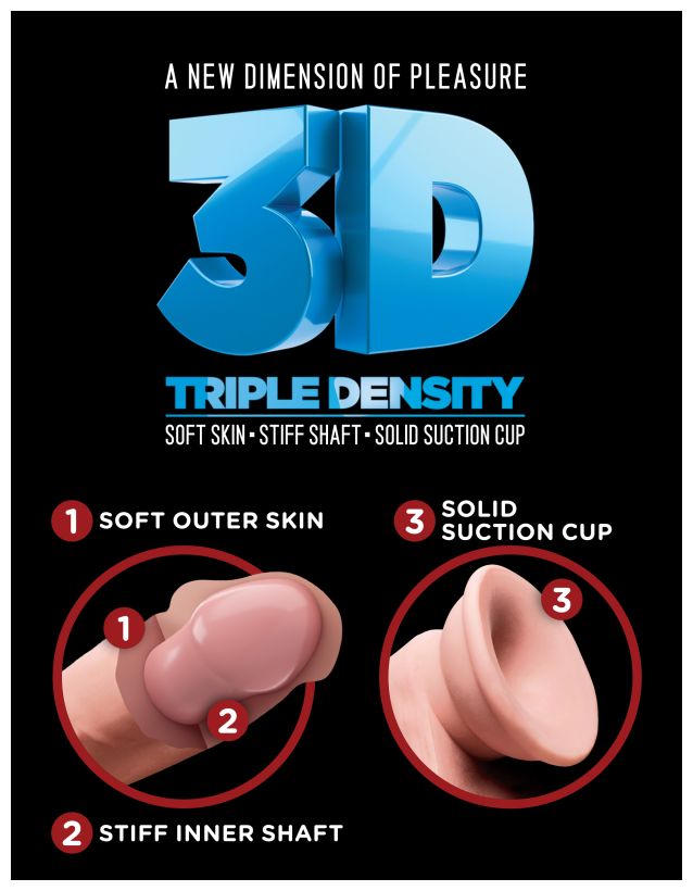 Фаллоимитатор на присоске King Cock Plus 9 Triple Density Cock - Flesh