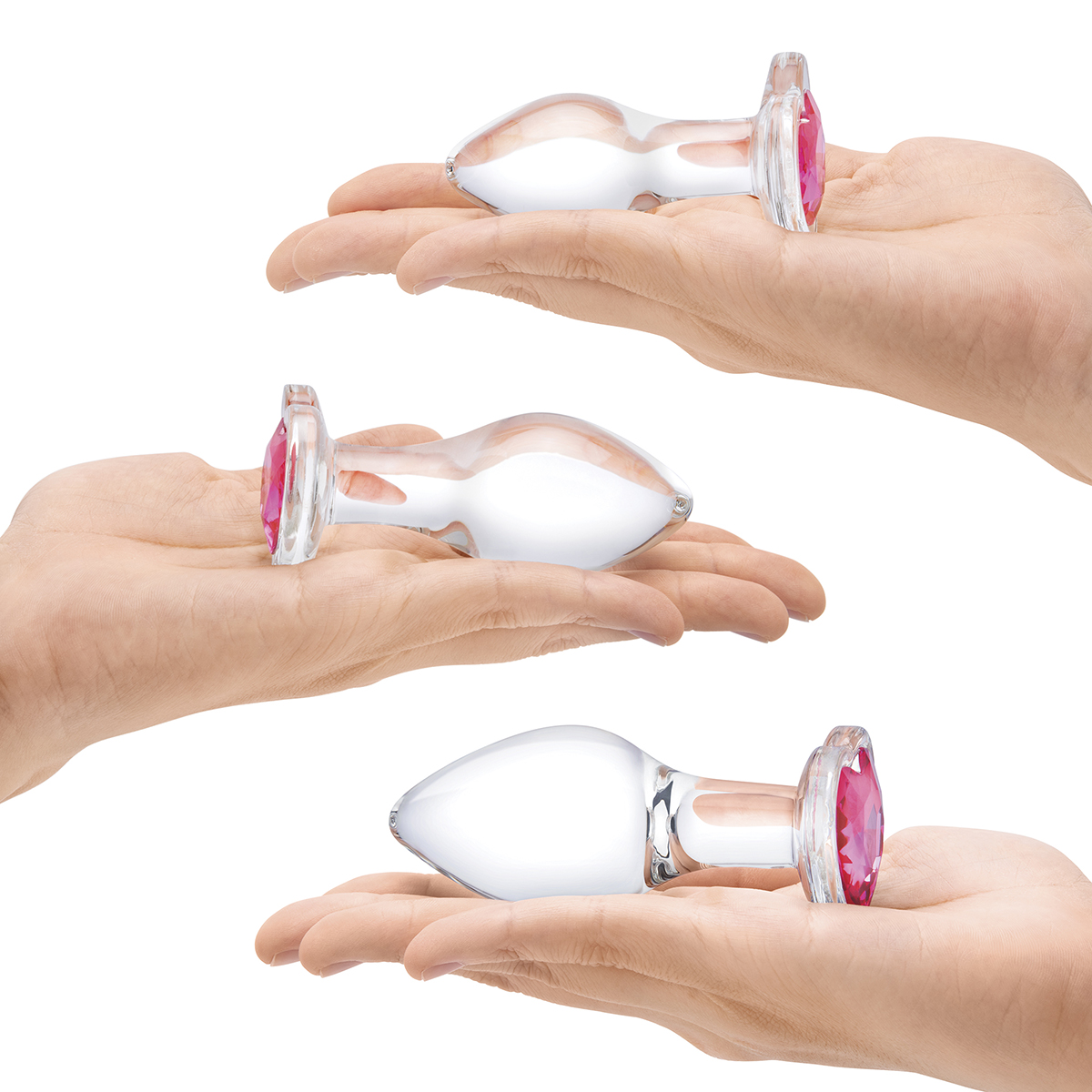 Glas Набор из трех анальных стимуляторов HEART JEWEL