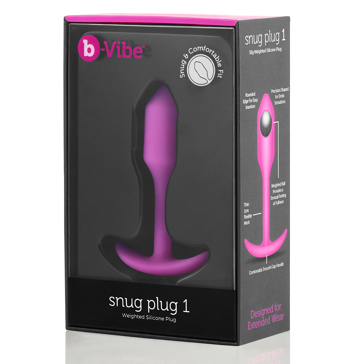 b-Vibe Профессиональная пробка для ношения B-vibe Snug Plug 1 фуксия