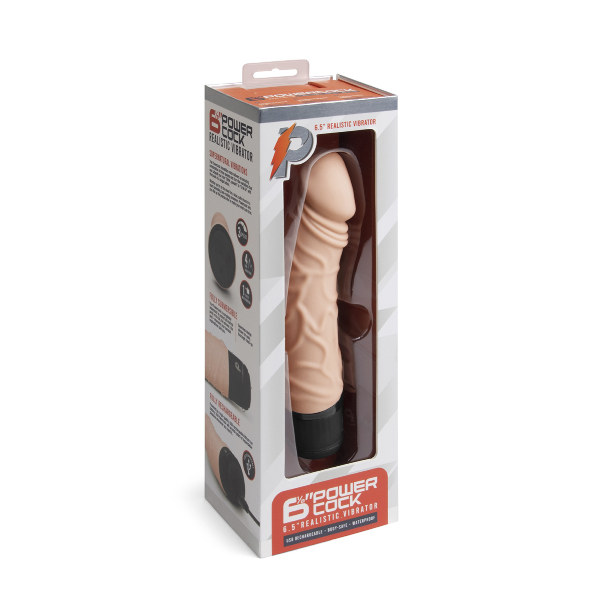 PowerCocks Классический массажер 6.5" Girthy Realistic Vibrator телесный