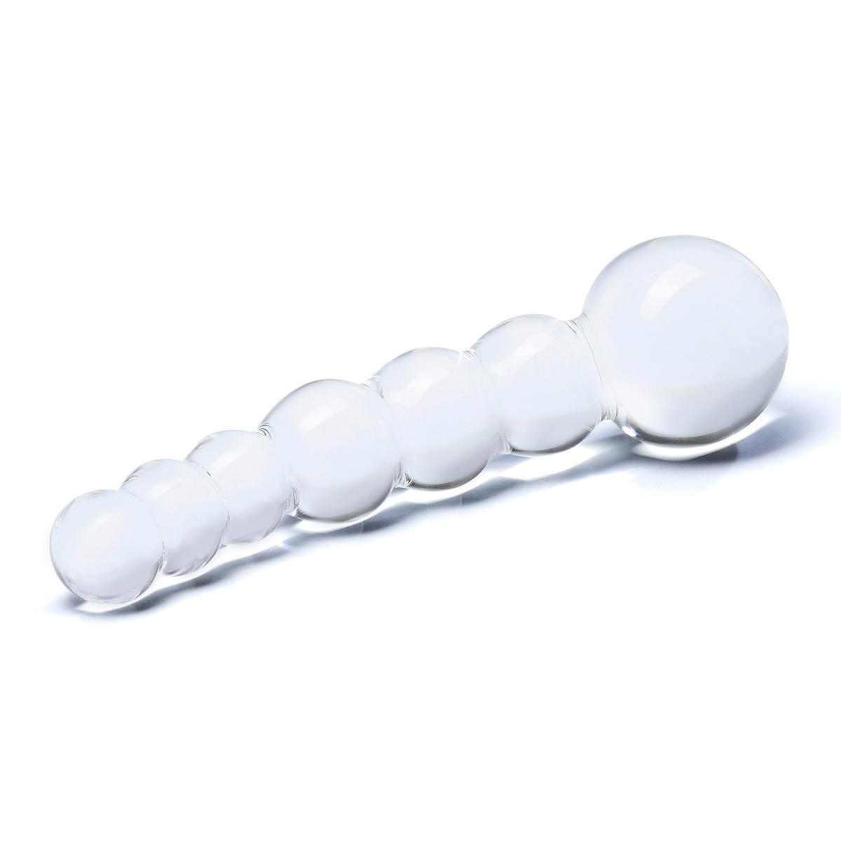Glas Изогнутный прозрачный фаллос Beaded Dildo