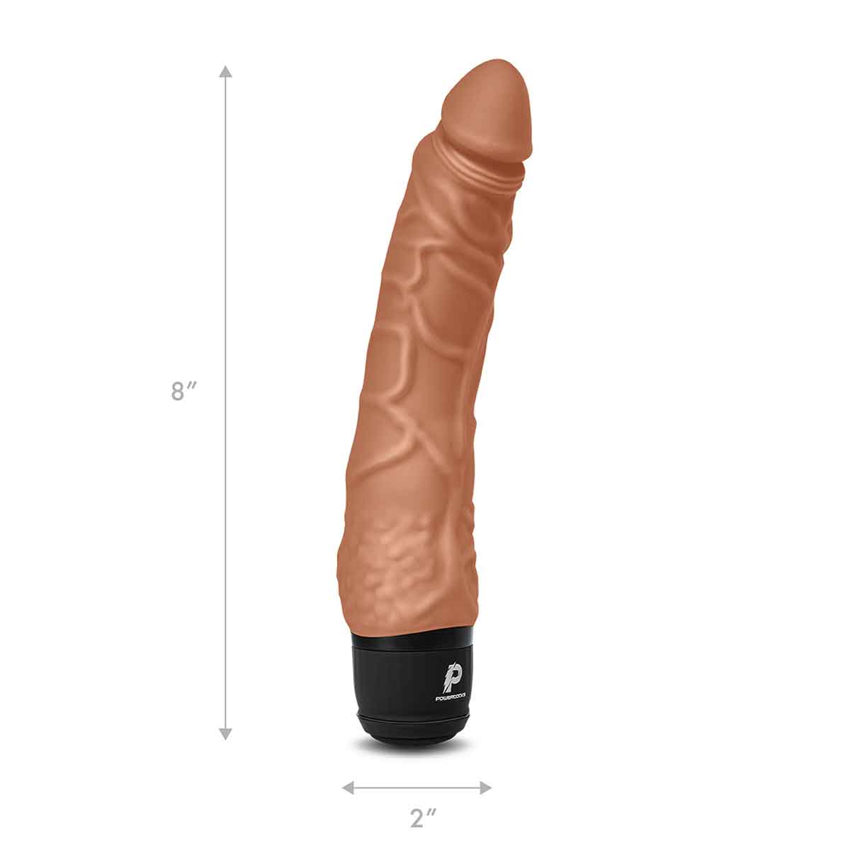 PowerCocks Универсальный вибромассажер цвет мокка 7" Realistic Vibrator