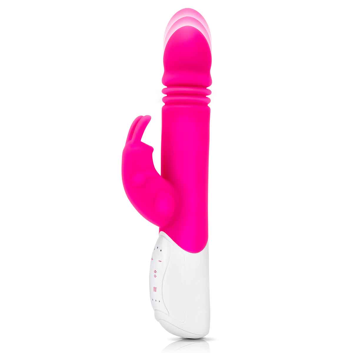 Rabbit Essentials Пульсирующий розовый вибромассажер с двумя виброэлементами G-SPOT THRUSTING RABBIT