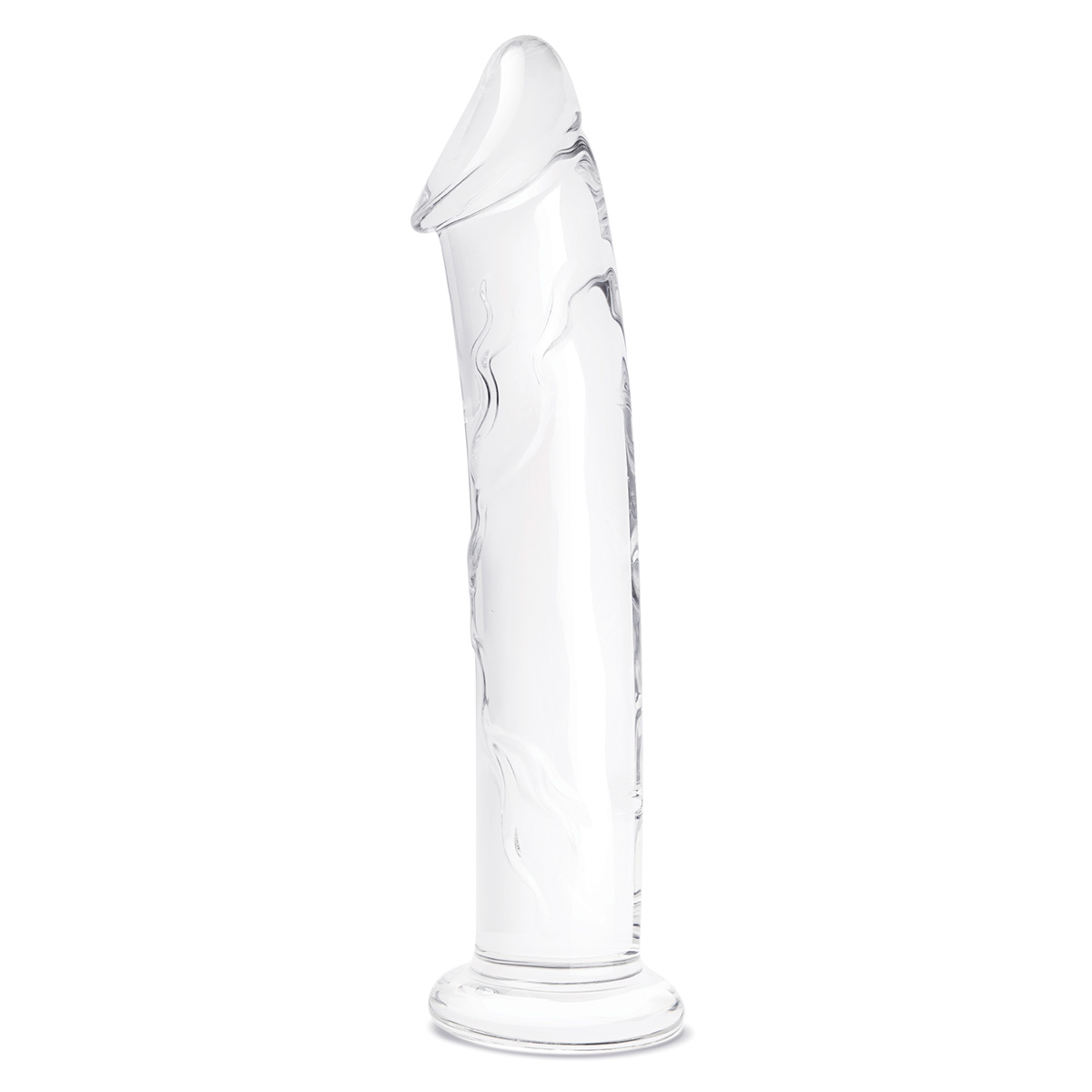 Glas Рельефный большой стимулятор из стекла 12 in Glass Dildo With Veins & Flat Base