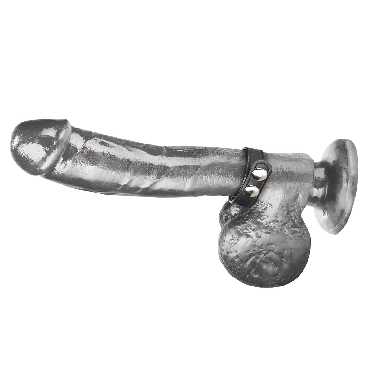 BlueLine Кольцо на пенис из искусственной кожи на клепках (4-6 см) SNAP COCK RING