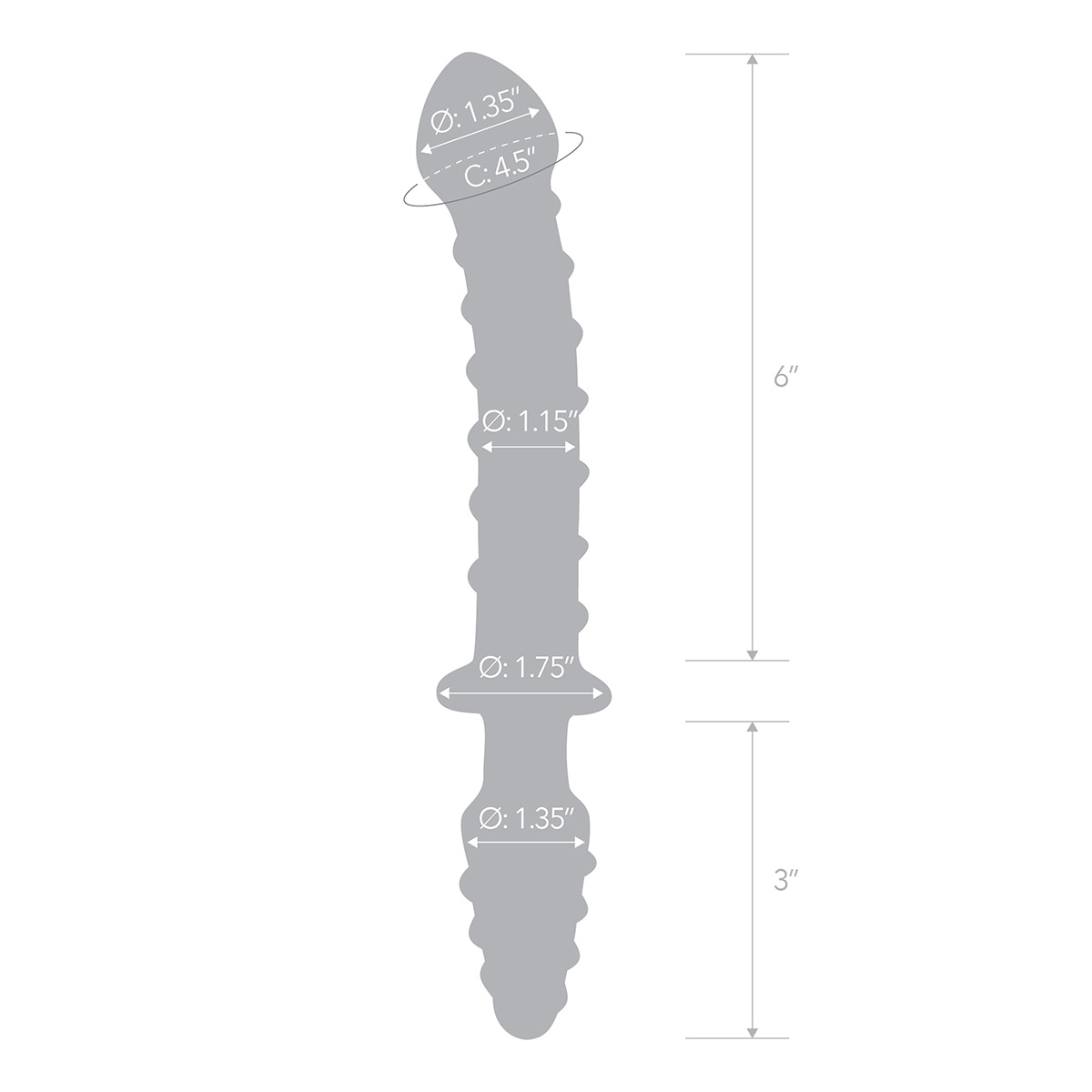 Glas Двойной дилдо с анальной пробкой Mr. Swirly Dildo & Butt Plug