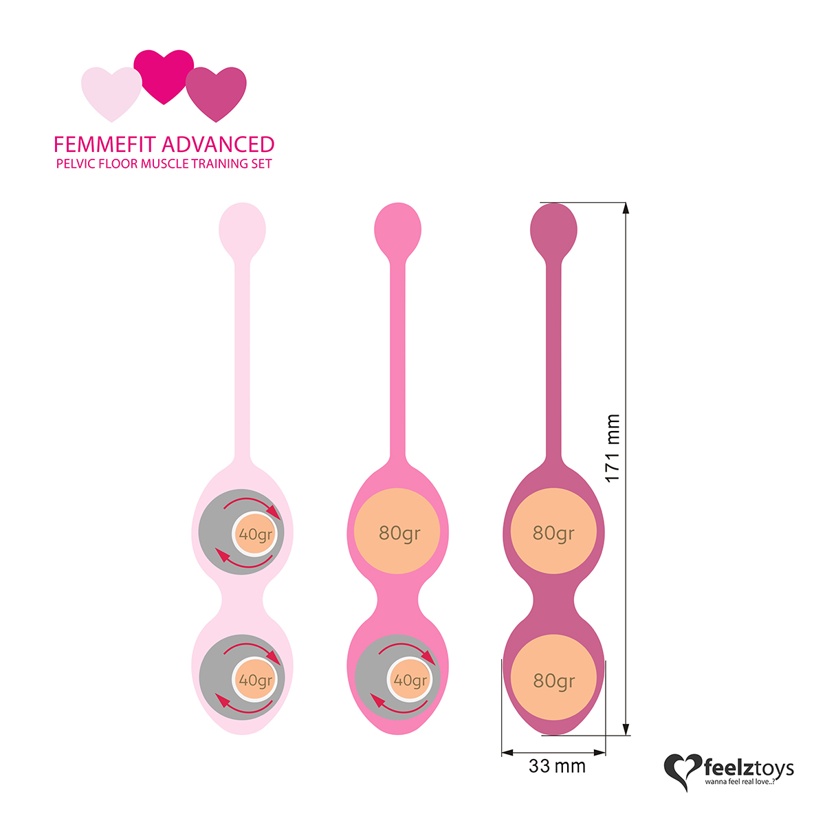FeelzToys Усовершенствованный набор FemmeFit для женских тренировок Advanced Pelvic Muscle Training Set