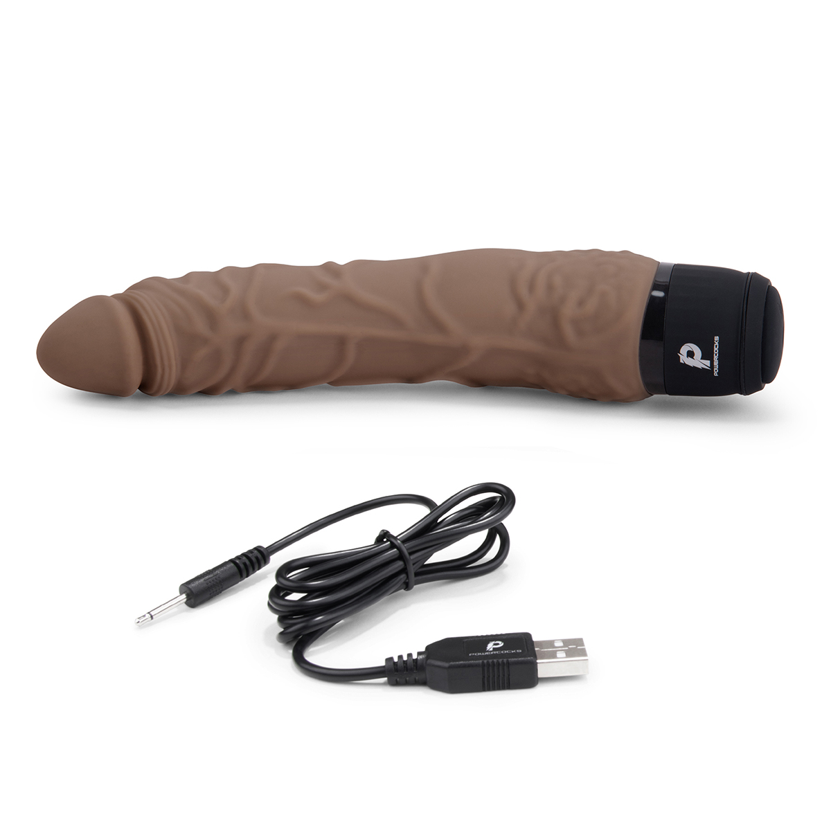 PowerCocks Универсальный вибромассажер цвет шоколад 7" Realistic Vibrator