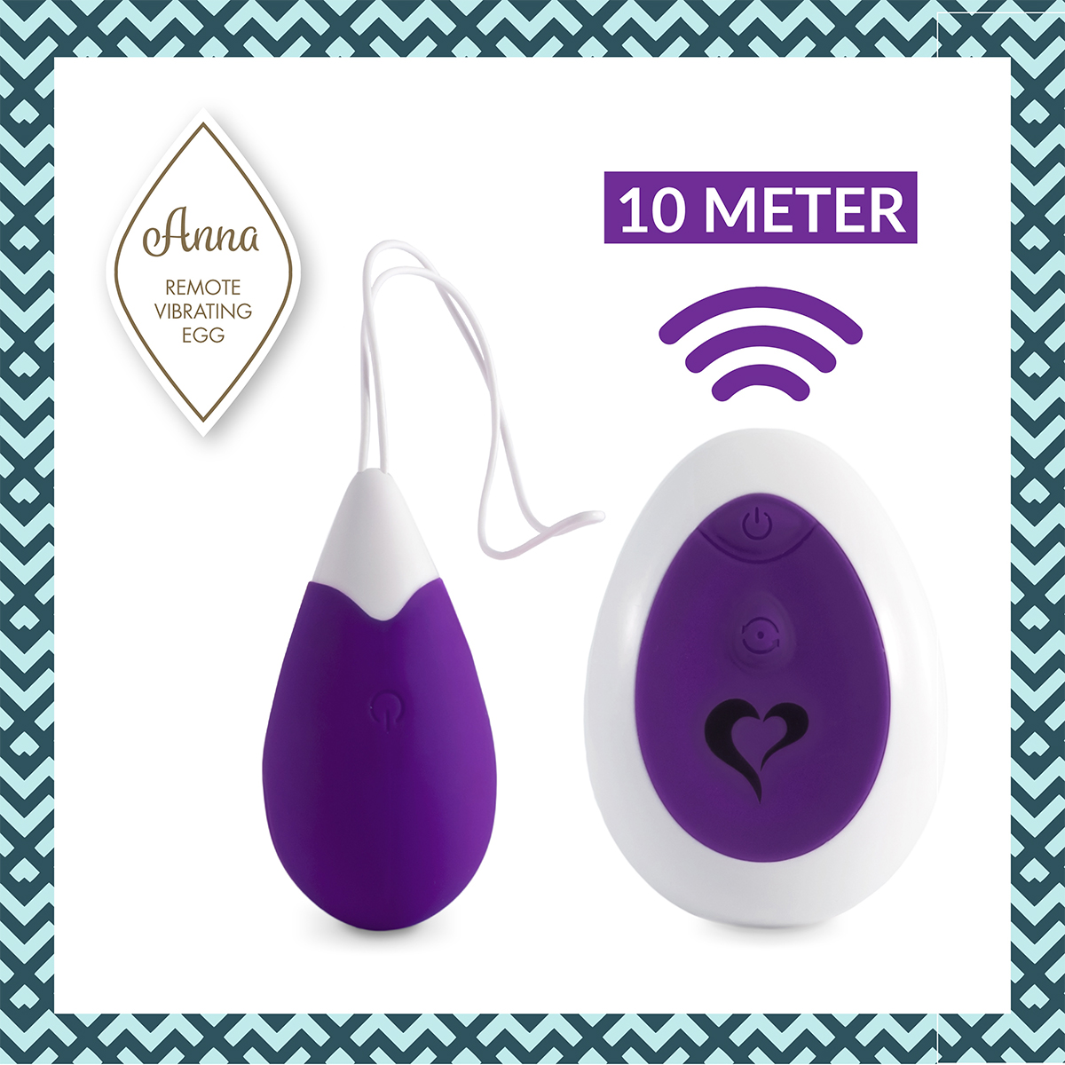 FeelzToys Вибромассажер в форме капли на радиоуправлении Anna Vibrating Egg фиолетовый