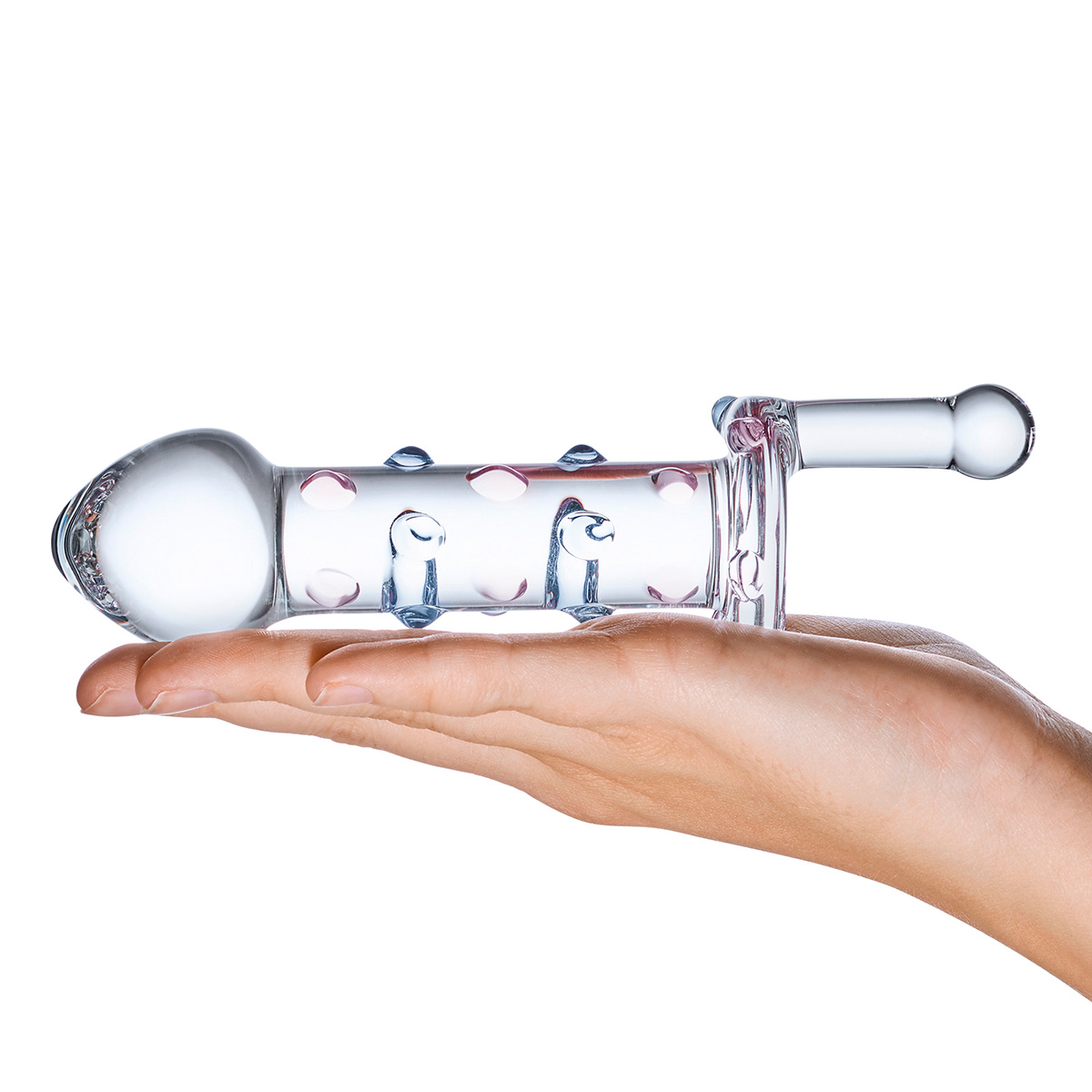 Glas Небольшой фаллос с ручкой CANDY LAND JUICER