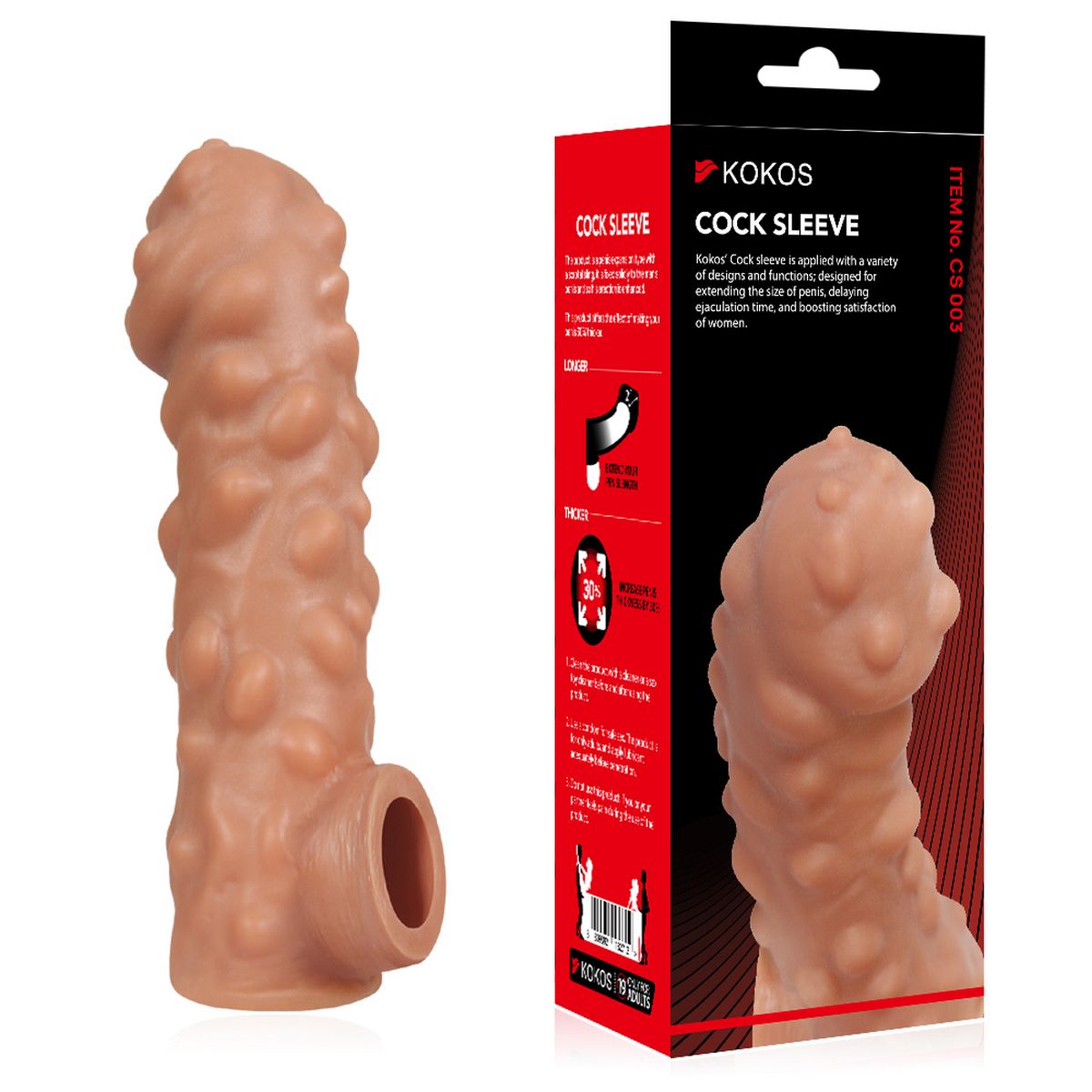 Насадка на фаллос с крупными бугорками COCK SLEEVE RES.003
