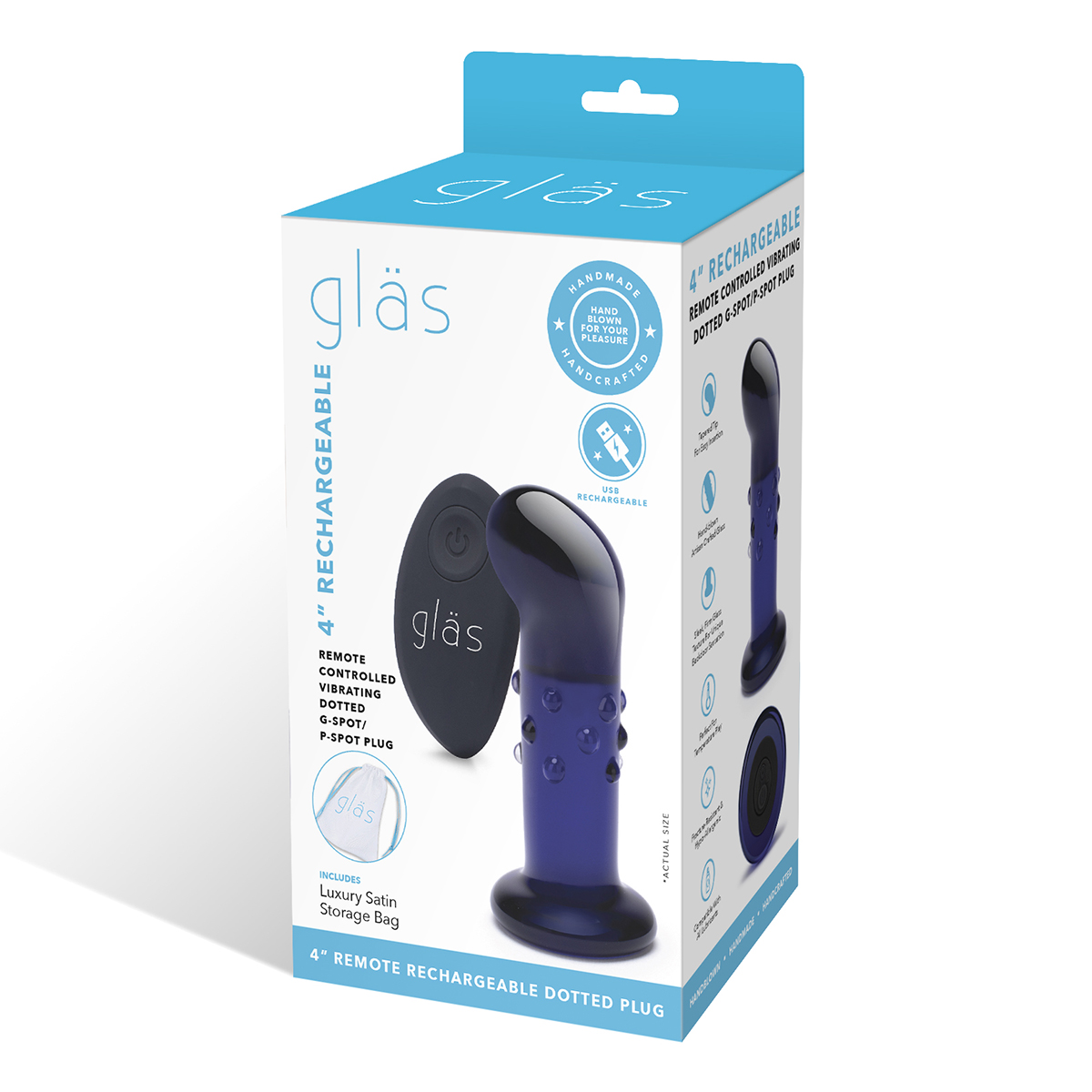 Glas Вибрирующий стимулятор 4 in RECHARGEABLE для мужчин и женщин