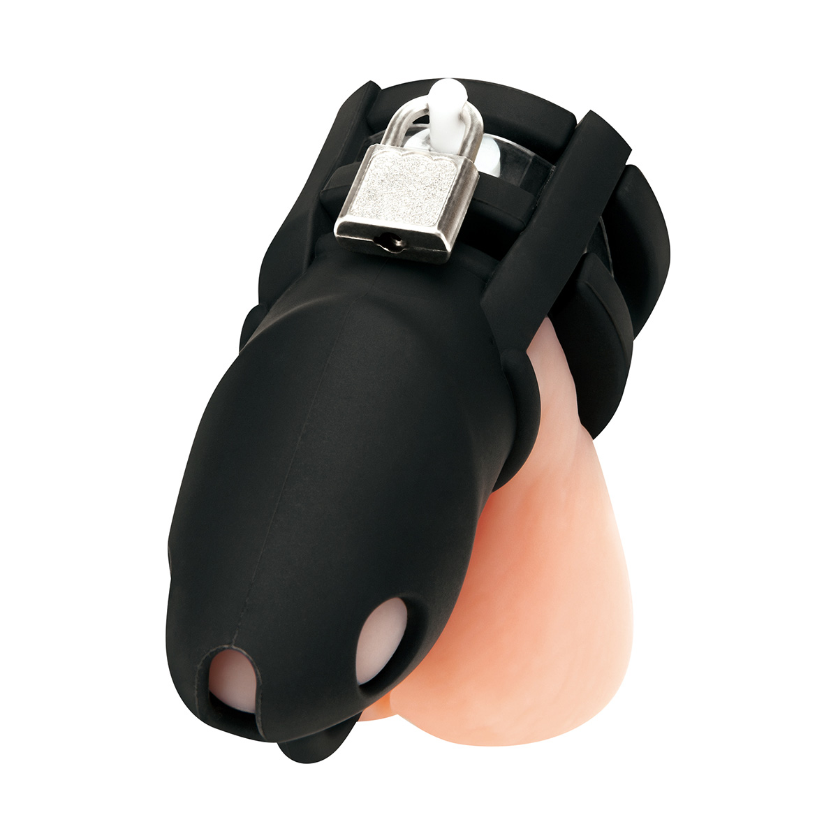 BlueLine Клетка для пениса черная Silicone Small 2 in Cock Cage With Ball Divider
