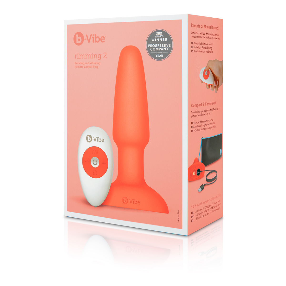 b-Vibe Анальная премиум-пробка с римминг эффектом B-Vibe Rimming Plug оранжевая