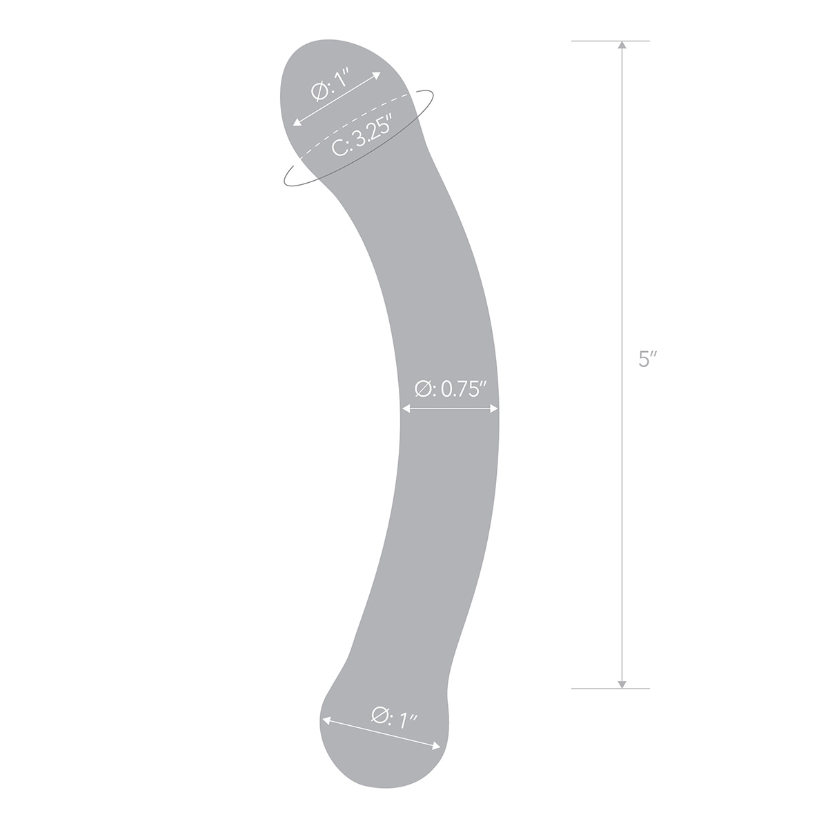 Glas Стеклянный фаллос для точки G CURVED G-SPOT