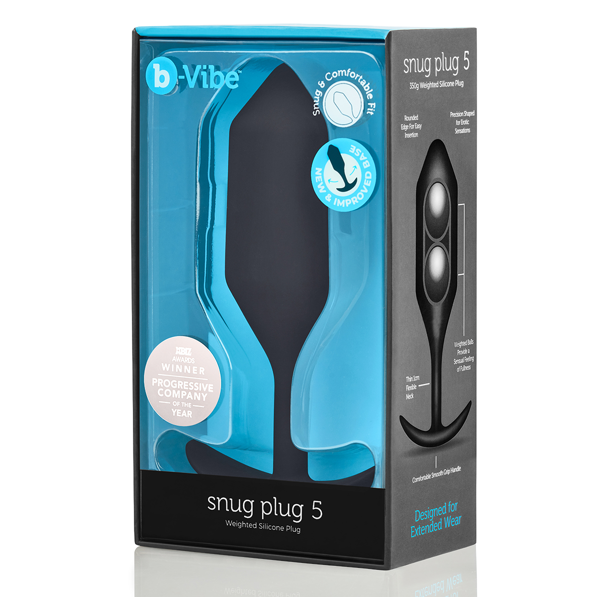 b-Vibe Профессиональная пробка для ношения B-vibe Snug Plug 5 черная