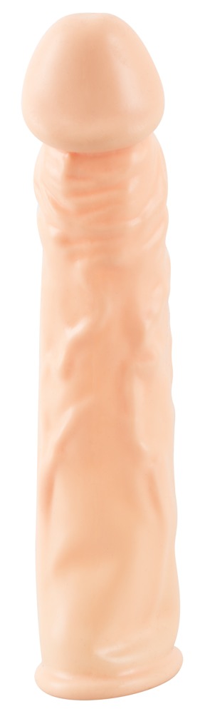 Насадка удлинитель из силикона телесная Penis extender with bulging glans and veins