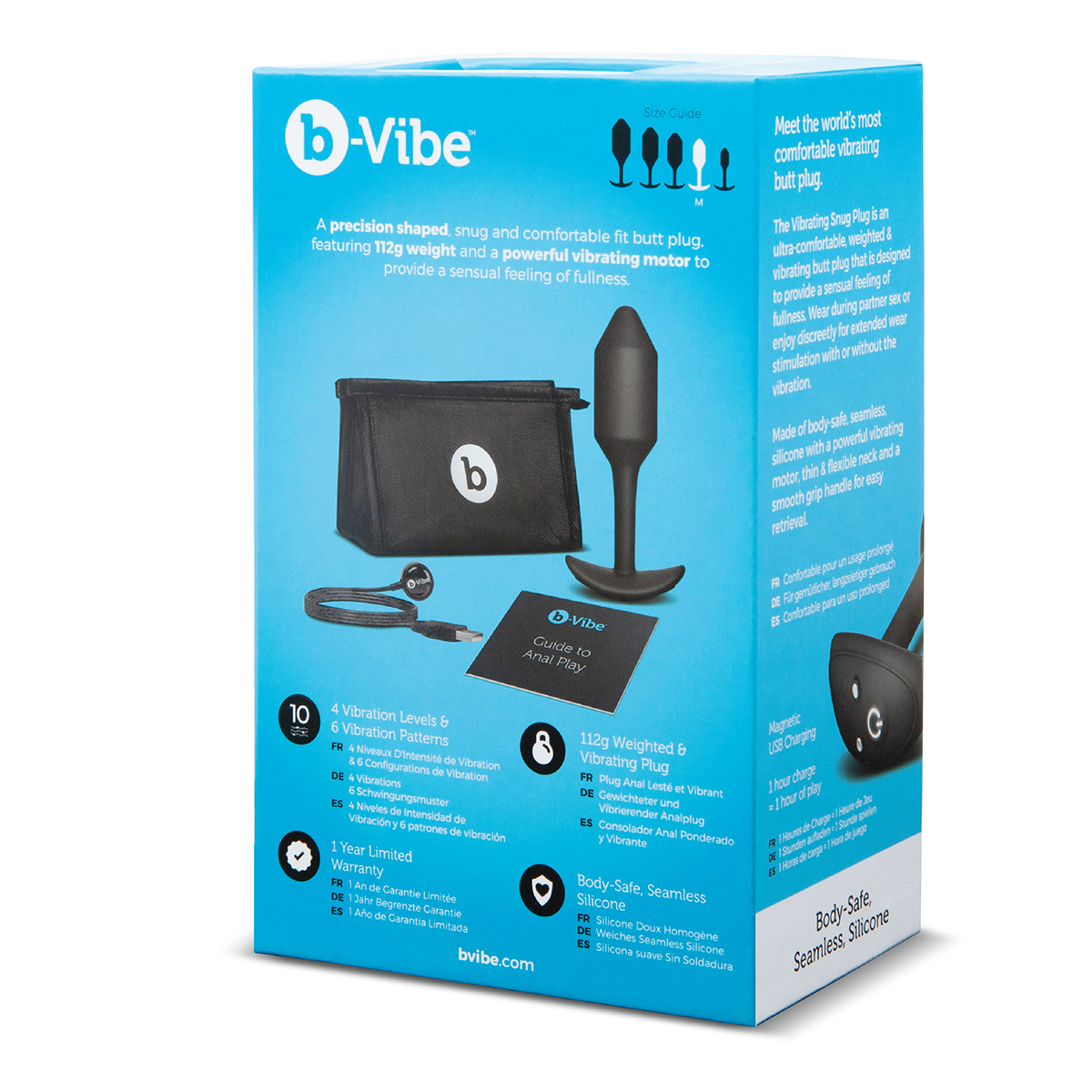 b-Vibe Профессиональная пробка для ношения с вибрацией черная B-Vibe Vibrating Snug Plug 2