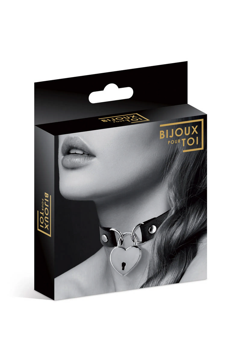 Чокер с замком сердце COLLIER PENDENTIF COEUR NOIR