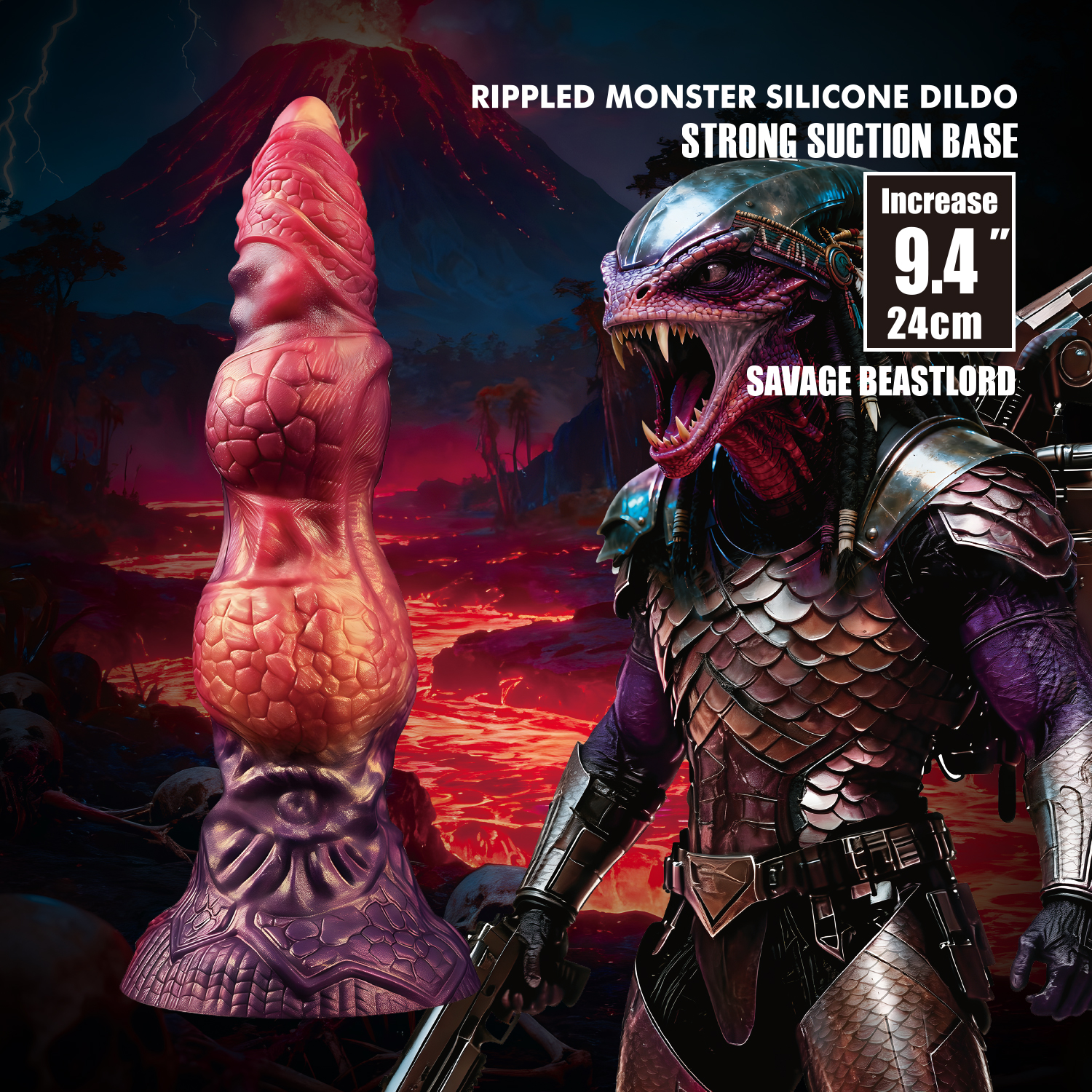 Savage Beastlord, фаллоимитатор на присоске, серии Power Monsters, 24 см
