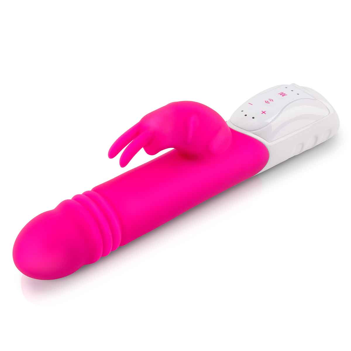Rabbit Essentials Пульсирующий розовый вибромассажер с двумя виброэлементами G-SPOT THRUSTING RABBIT