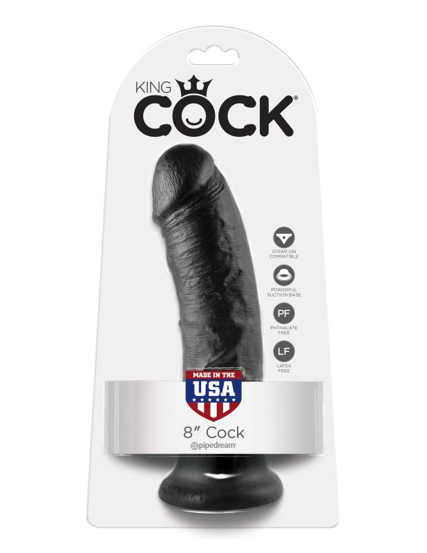 Фаллоимитатор на присоске черный King Cock 8