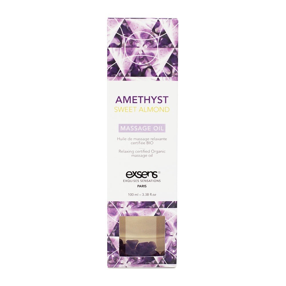 Органическое массажное масло с камнями AMETHYST SWEET ALMOND