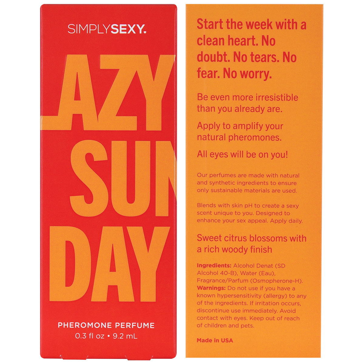 Simply Sexy Срок до 30.09.2026 Духи с феромонами Simply Sexy Lazy Sunday цитрусово-древесный аромат 9,2 мл