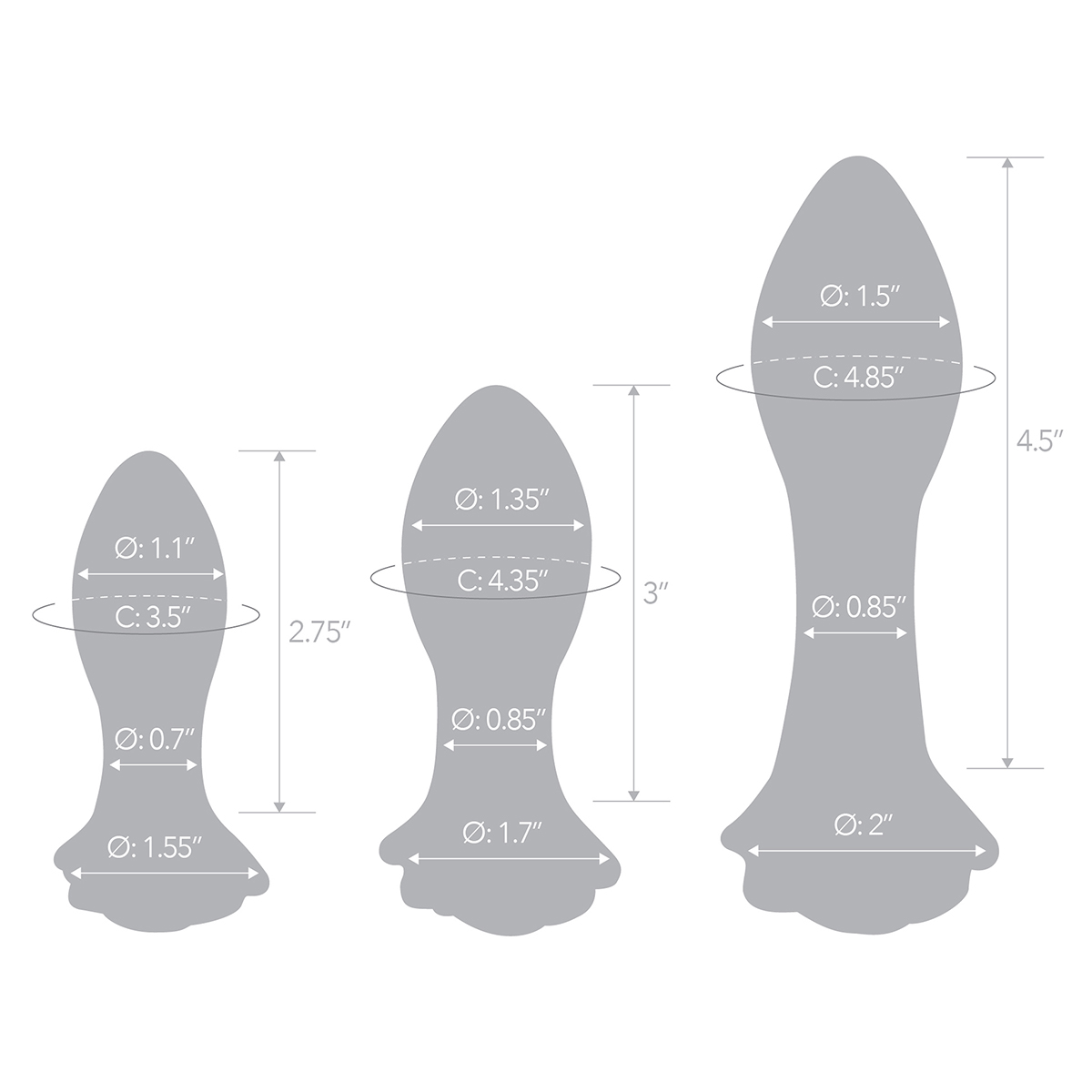 Glas Анальный тренировочный набор из стекла ROSEBUD BUTT PLUG SET