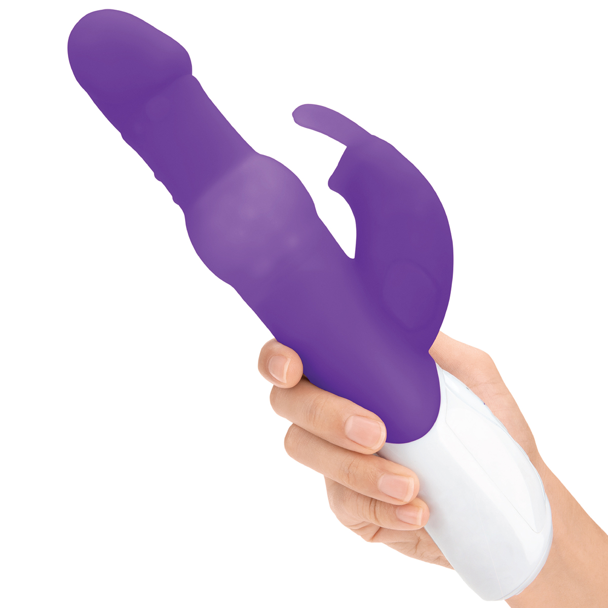 Rabbit Essentials Яркий вибратор с вращающимися бусинами PLEASURE PEARLS RABBIT фиолетовый