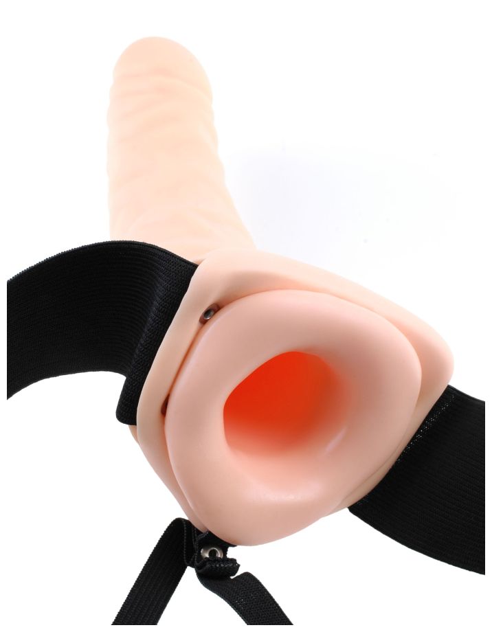 Полый страпон с вибрацией телесный Fetish Fantasy Series 8 Vibrating Hollow Strap-On