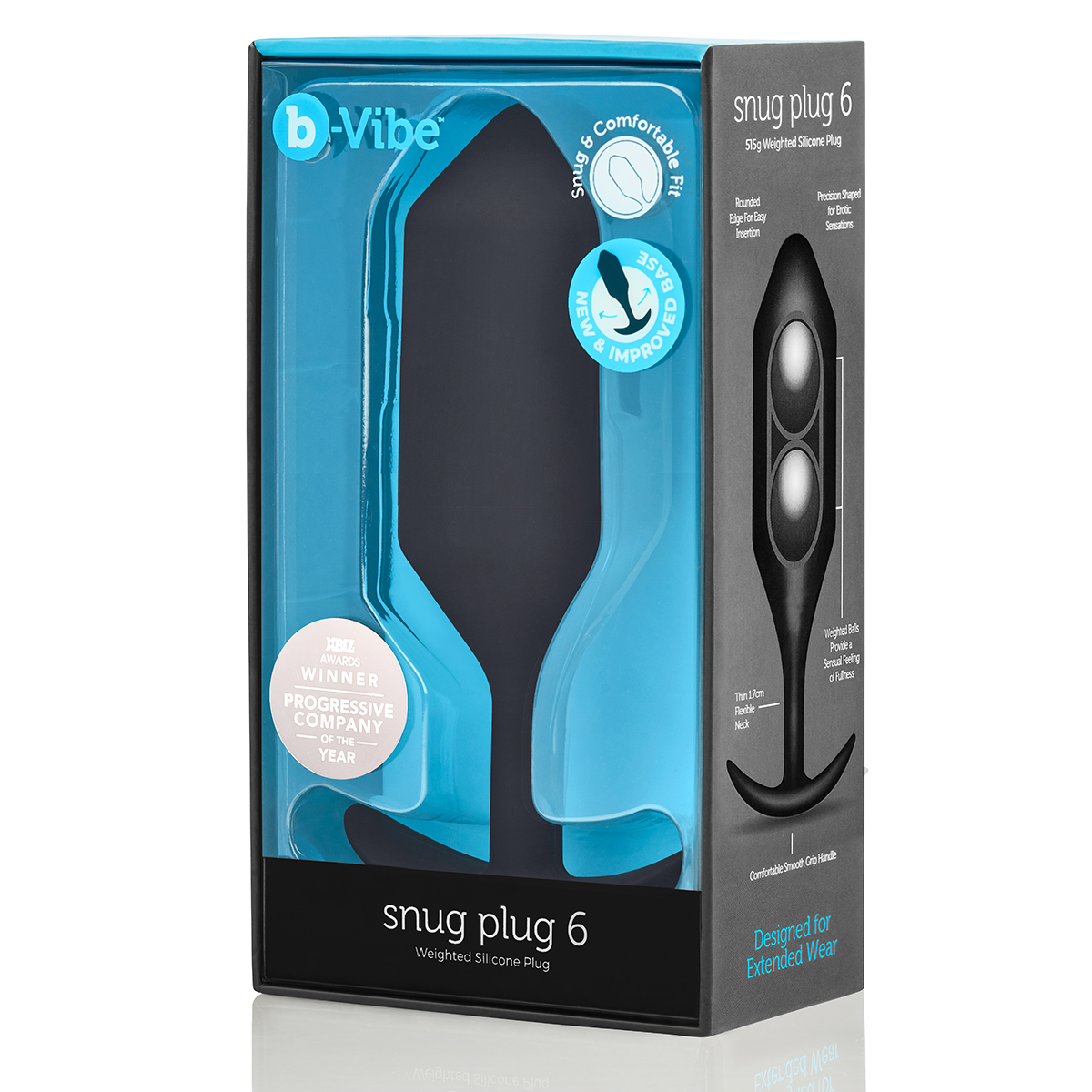 b-Vibe Профессиональная пробка для ношения B-vibe Snug Plug 6 черная