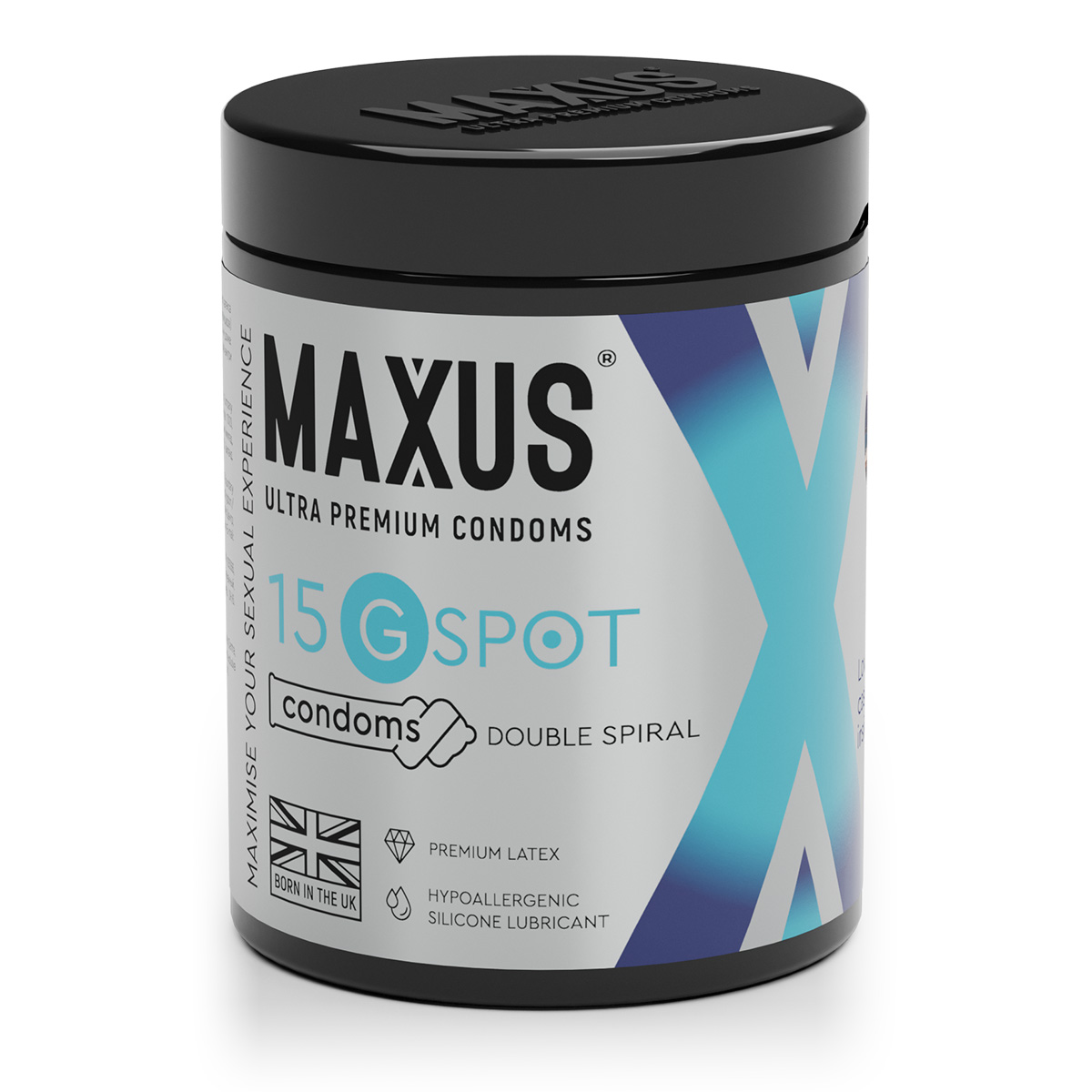 Maxus Презервативы с двойной спиралью MAXUS G Spot №15 в большом кейсе