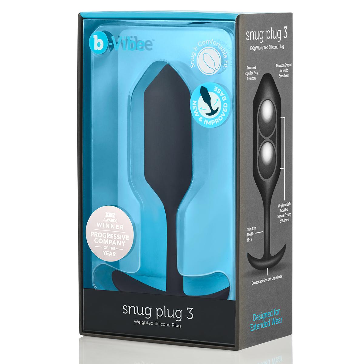 b-Vibe Профессиональная пробка для ношения B-vibe Snug Plug 3 черная