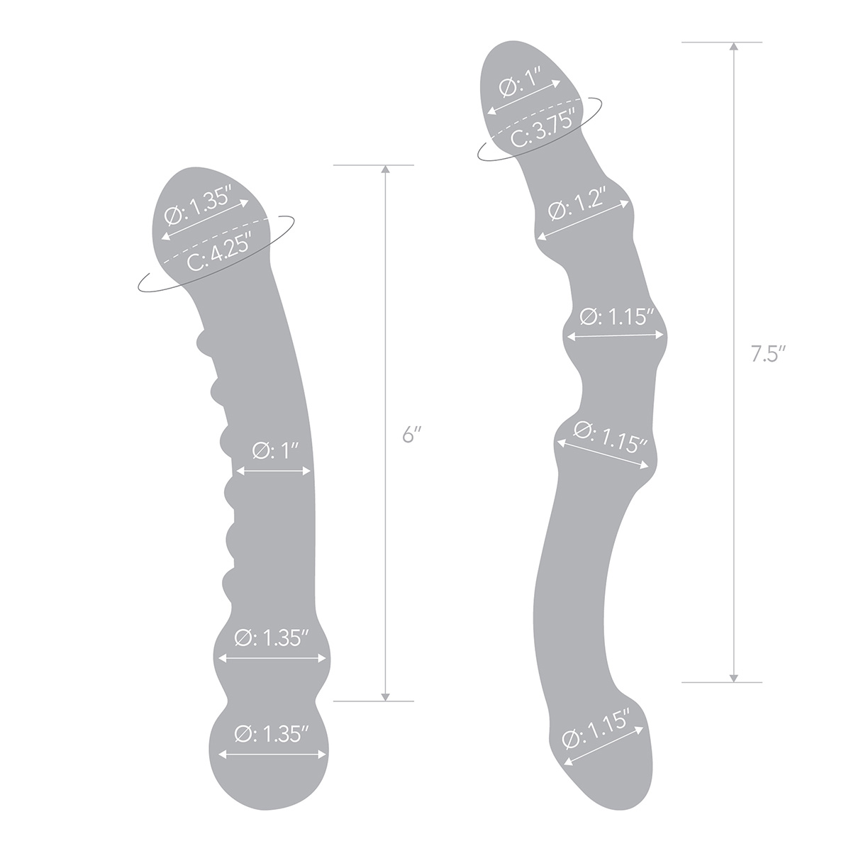 Glas Сет из 2-х стеклянных двухголовых дилдо PLEASURE SET