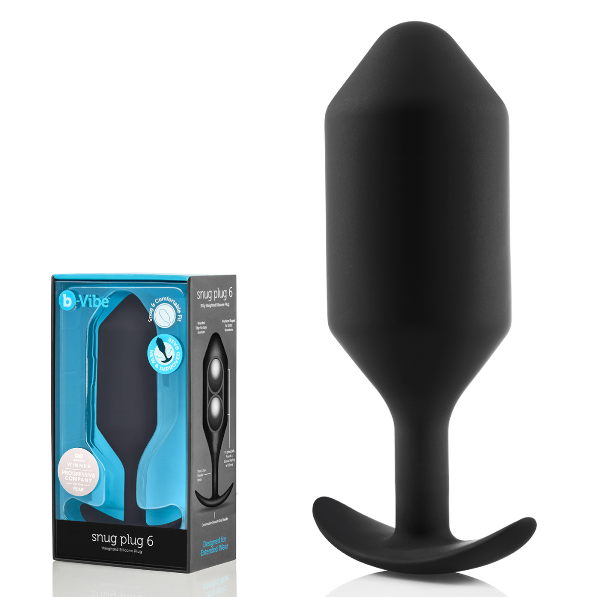b-Vibe Профессиональная пробка для ношения B-vibe Snug Plug 6 черная