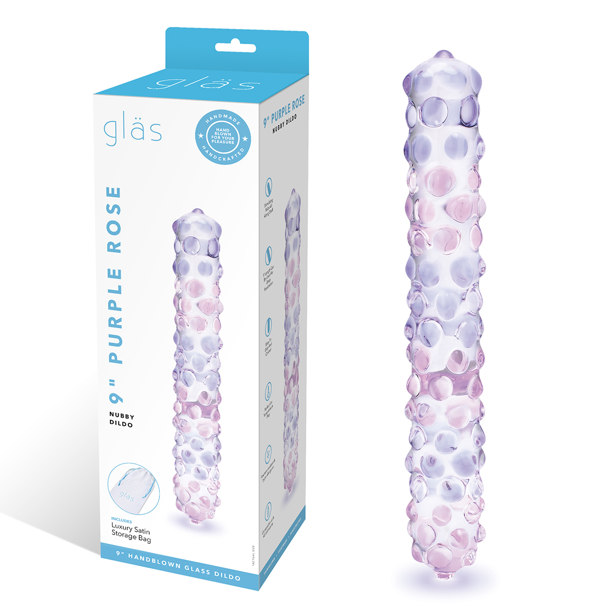 Glas Фаллоимитатор с массажными точками 9" PURPLE ROSE
